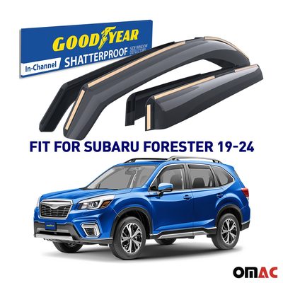 Goodyear Wind Deflectors for Subaru Forester V 2019-2025 In-channel Smoke 4 pcs