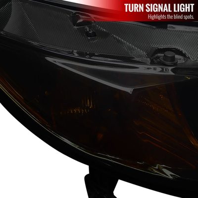 2006-2011 Honda Civic Coupe Factory Style Crystal Headlights Chrome/Smoke Lens