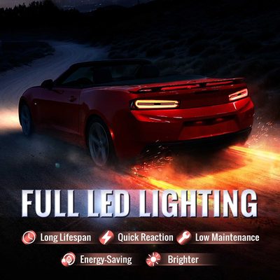 For Ford F-150 2021-2023 Ful LED Tail Light Black Housing Smoked Lens
