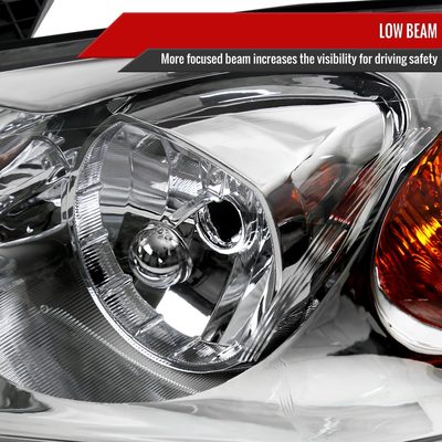 2005-2010 Pontiac G6 Factory Style Headlights w/ Amber Reflectors Chrome/Clear