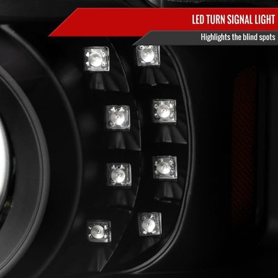 2001-2011 Ford Ranger Projector Headlights LED Light & LED Signal Matte Black