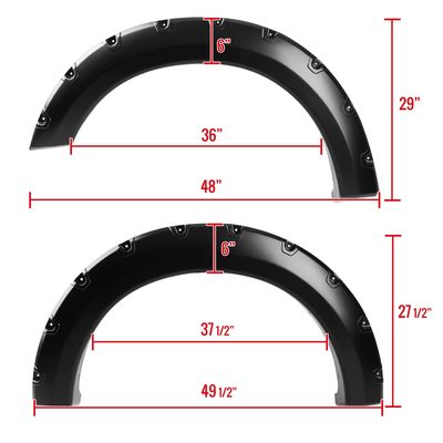 2004-2008 Ford F-150/ 07-2008 Lincoln Mark LT Smooth Rivet Style Fender Flares