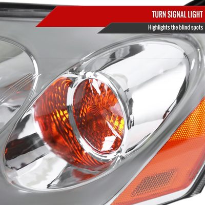 2005-2010 Pontiac G6 Projector Headlights w/ LED Light Strip Chrome/Clear Lens