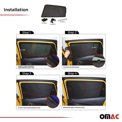 2011-2017 Nissan Juke Side Rear Window Curtain Mesh Black 2Pcs