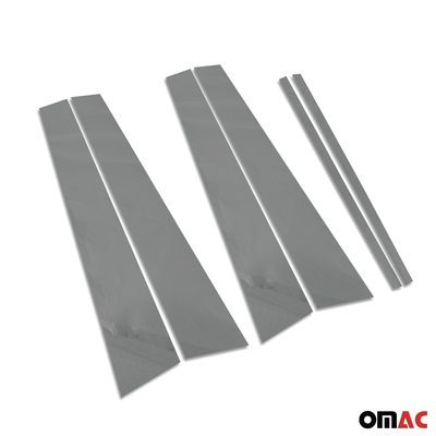 2008-2015 Land Rover LR2 Window B Pillar Posts Door Trim Cover Stainless Steel Dark 6x