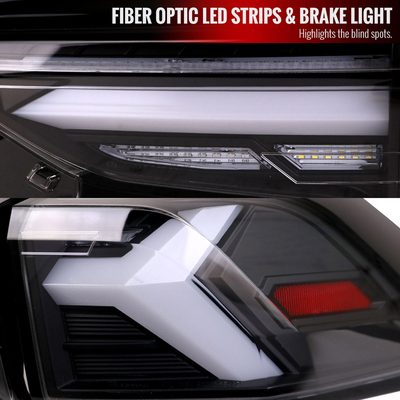 2019-2024 Toyota RAV4 White LED Bar Signal Tail Lights Matt Black/Clear