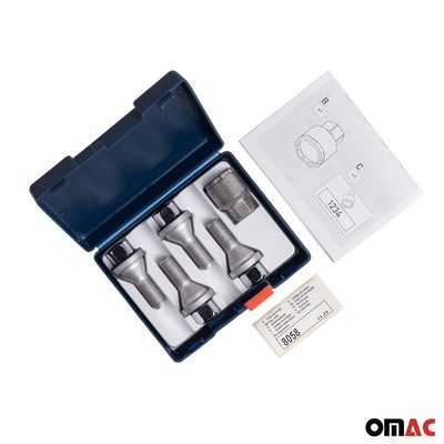 Wheel Lock Kit for BMW 5 Series 6 Series M14X1.25 Bolt Chromed 4Locks & 1Key