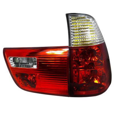 2000-2006 BMW E53 X5 Tail Lights Chrome Housing/Red Clear Lens