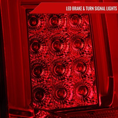 2014-2018 Chevy Silverado 1500 2500HD/Sierra 3500HD LED Tail Lights Chrome/Red