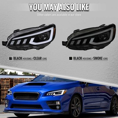 For Subaru Impreza WRX STI 2015-2021 Projector Headlights Sequential LED Switchback DRL Black Housing Clear Lens