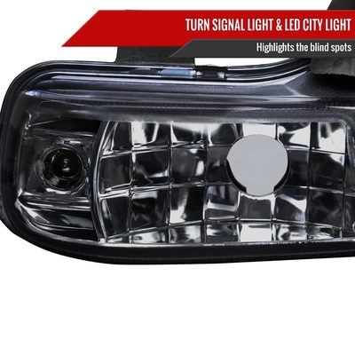 2000-2002 Dodge Plymouth Neon Dual Halo Projector Headlights Black/Smoke