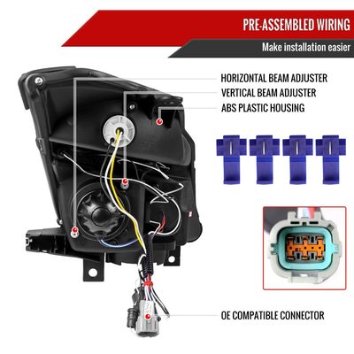 2003-2005 Nissan 350Z Dual Halo Projector Headlights Chrome/Clear Lens
