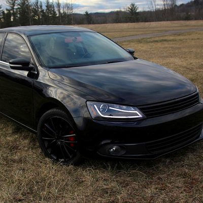 2011-2018 VW Jetta MK6 LED Bar Projector Headlights Matte Black/Clear Lens