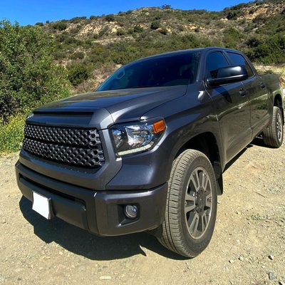 2014-2021 Toyota Tundra Factory Headlights w/LED Light Strip Matt Black/Clear