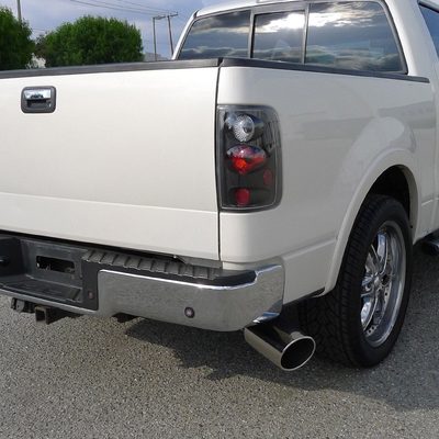 Universal 4" Inlet/6" Outlet Chrome Stainless Steel Bolt-On Angled Exhaust Tip