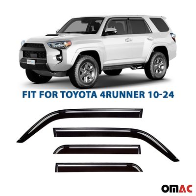 Clim Art Wind Deflectors for Toyota 4Runner 2010-2024 Shatterproof Smoke 4 Pcs
