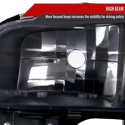 1994-1997 Honda Accord Factory Headlights & Amber Corner Lights Matt Black