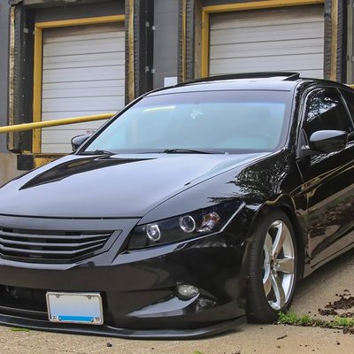 2008-2012 Honda Accord Coupe Dual Halo Projector Headlights Matte Black/Clear