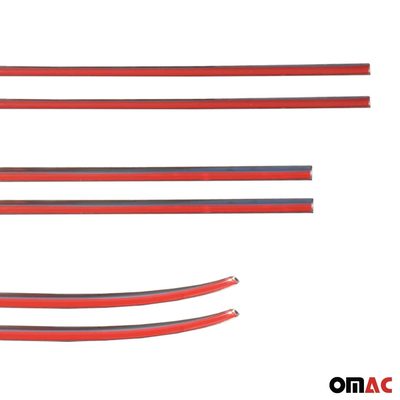 2014-2020 Fiat 500L Window Molding Trim Streamer Stainless Steel Silver 6Pcs