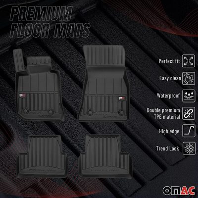 2022-2026 BMW i4 Gran Coupe / BMW 4 Series G26 Gran Coupe Premium Floor Mats Liners Full Set All Weather Heavy Duty Black
