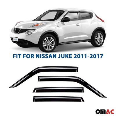 Clim Art Wind Deflectors for Nissan Juke 2011-2017 Shatterproof Dark Smoke 4 Pcs