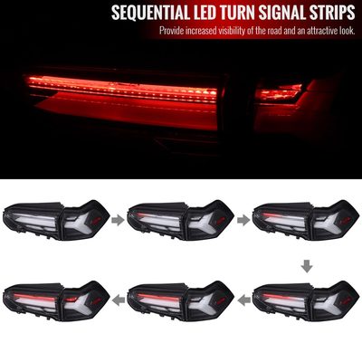 2019-2024 Toyota RAV4 White LED Bar Signal Tail Lights Matt Black/Clear