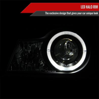1998-2000 Ford Ranger Halo Projector Headlights Matte Black/Clear Lens
