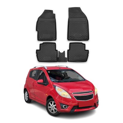 2010-2012 Chevrolet Spark Pre-FL Floor Mats Liners Full Set All Weather Black