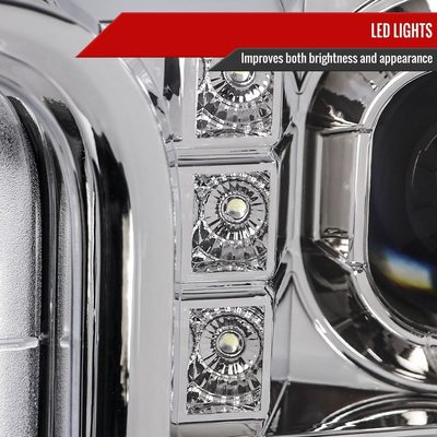 2017-2019 Ford F-250 F-350 F-450 F-550 LED C-Bar Projector Headlights Chrome