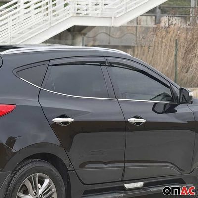 2010-2015 Hyundai Tucson Window Molding Trim Streamer Stainless Steel Silver 6 Pcs