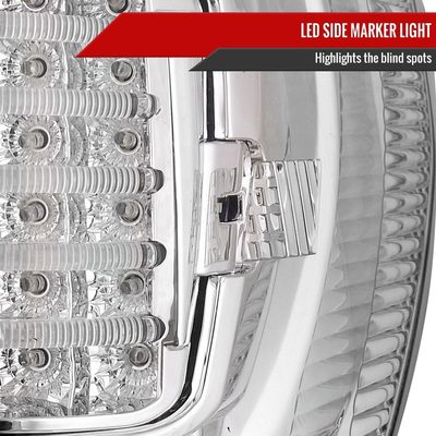 2007-2013 Toyota Tundra LED Tail Lights Chrome Housing/Clear Lens
