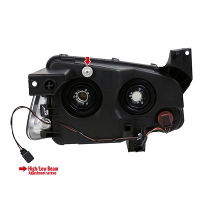 2006-2010 Dodge Charger Factory Headlights w/Corner Lights Matt Black/Clear