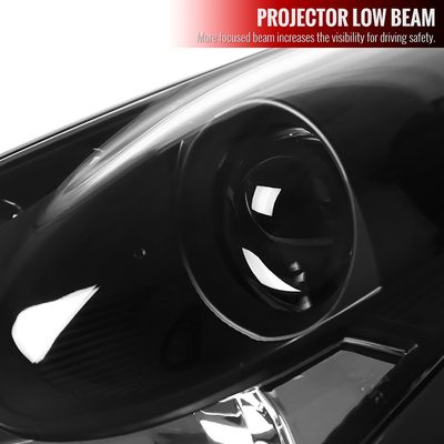 2000-2005 Toyota Celica Projector Headlights SMD LED Light Strip Matt Black