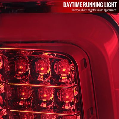 2014-2018 GMC Sierra 1500/2500HD/3500HD LED Tail Lights Chrome/Red Lens