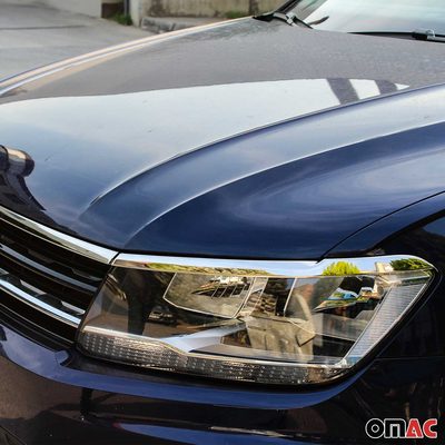 2018-2024 VW Tiguan Fog Light Headlight Lamp Surround Trim Silver 3 Pcs