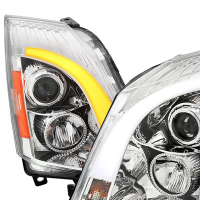 2008-2014 Cadillac CTS Sequential LED Bar Projector Headlights Chrome