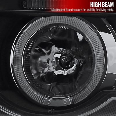 2001-2003 BMW E53 X5 Dual Halo Projector Headlights Matte Black/Clear Lens