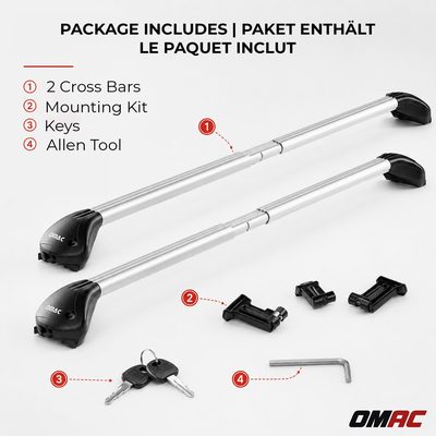 Roof Rack Cross Bars Carrier for Mercedes GLC Class X254 2023-2026 Alu Silver 2x