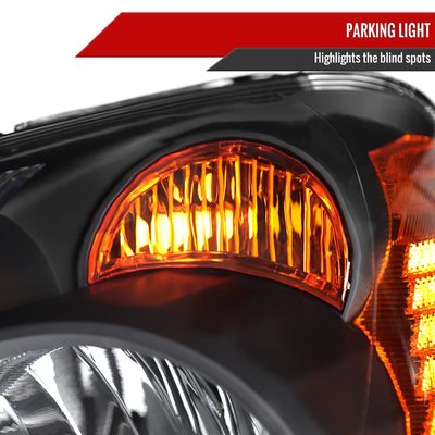 2005-2006 Honda CR-V Factory JP Headlights w/Amber Reflectors Matt Black/Clear