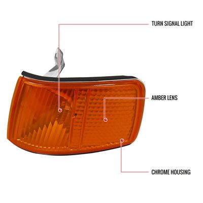 1990-1991 Honda CRX Corner Lights Chrome Housing/Amber Lens