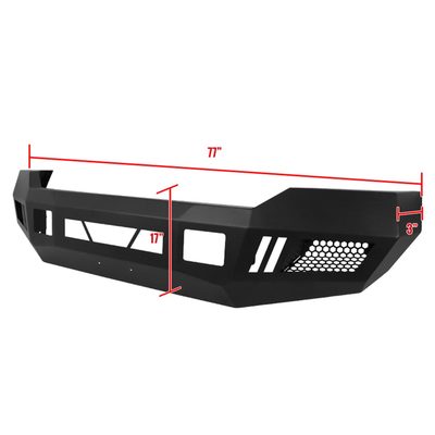 2011-2016 Ford F-150/F-250 Black Heavy Duty Steel Front Bumper LED Light Ports
