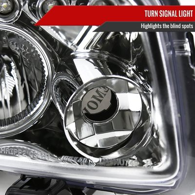 2008-2010 Scion xB Single Halo Projector Headlights Chrome/Clear Lens