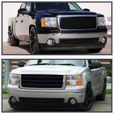 2007-2014 GMC Sierra 1500 2500HD/3500HD H8 Fog Lights Kit Chrome/Clear Lens