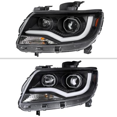 2015-2021 Chevy Colorado LED Bar Projector Headlights Matte Black/Clear Lens