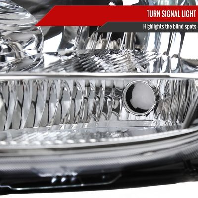 2004-2005 Toyota Sienna Factory Headlights w/Amber Reflector Chrome/Clear