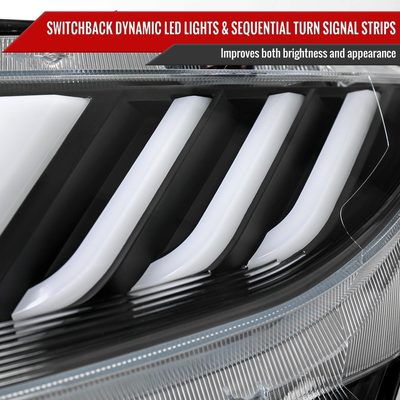 2016-2021 Honda Civic Full LED Projector Headlights Turn Signal Black