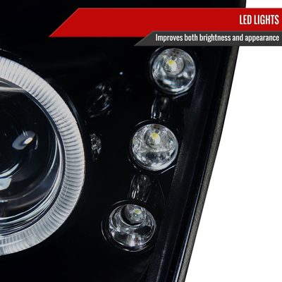 2006-2009 Ford Fusion Dual Halo Projector Headlights Glossy Black/Smoke Lens
