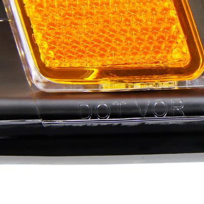 1999-2004 Ford Mustang Projector Headlights Amber Reflectors Matt Black/Clear
