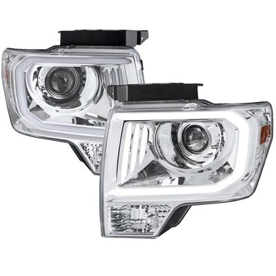 2009-2014 Ford F-150 LED C-Bar Projector Headlights Chrome/Clear Lens