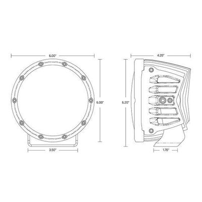 Faro Redondo Rigid 360 Series RGB de 6" Spot (1 pieza)